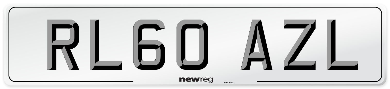 RL60 AZL Number Plate from New Reg